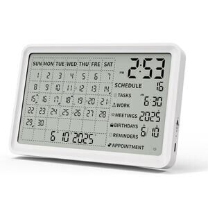 Digital Calendar, Digital Desk Planner with Schedule Reminder Clock with Day and